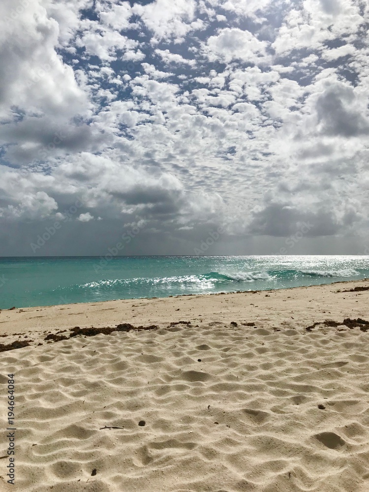 Beautiful Panoramic View Of An Scenic Untouched Sand Beach In Barbados beautiful-panoramic-view-of-an-scenic-untouched-sand-beach-in-barbados