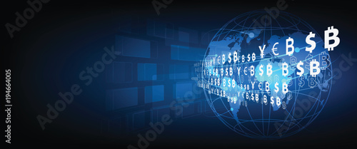 Money transfer. Global Currency. Stock Exchange. Stock vector illustration.