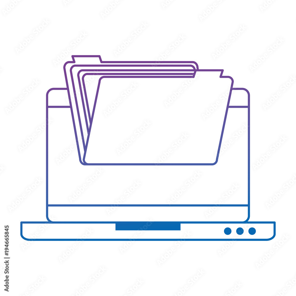 laptop computer with folder vector illustration design laptop computer with folder vector illustration design