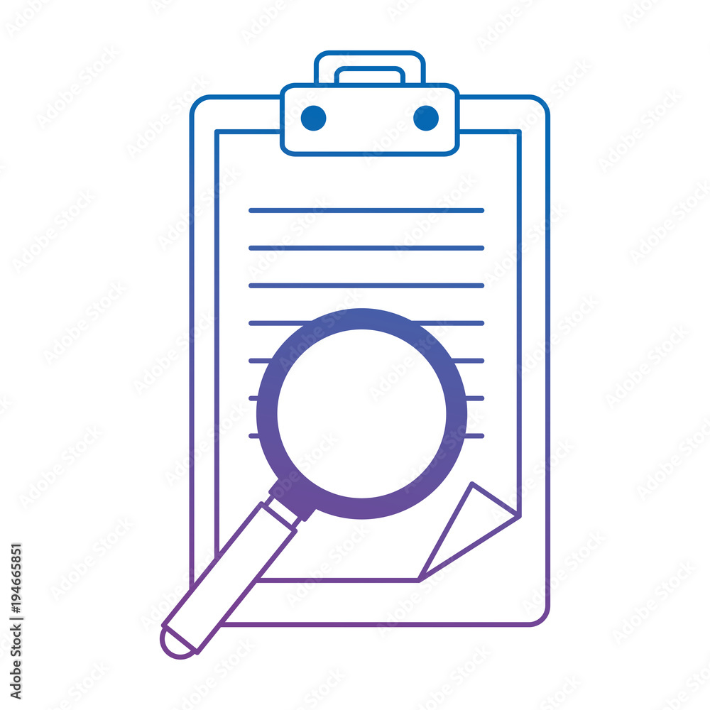 checklist document with magnifying glass vector illustration design checklist document with magnifying glass vector illustration design