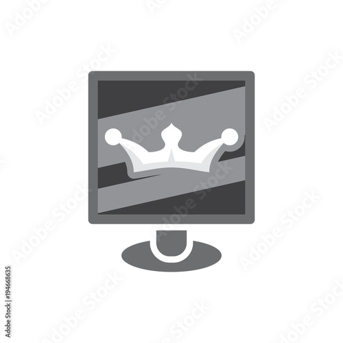 King Computer Logo Icon Design