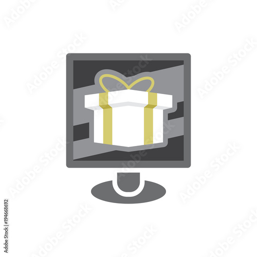 Gift Computer Logo Icon Design