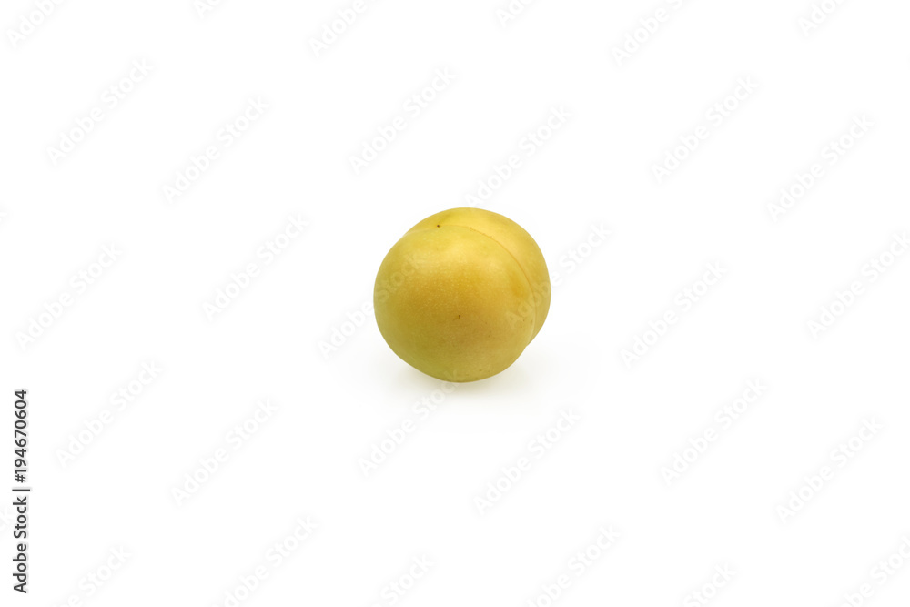 White Plum isolated on White background White Plum isolated on White background