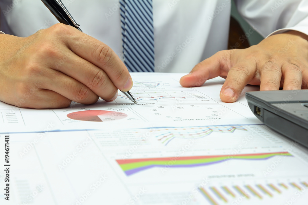 Businessman Summary report capital market plan finance Businessman Summary report capital market plan finance