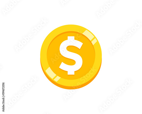 Coin Icon Logo Design Element