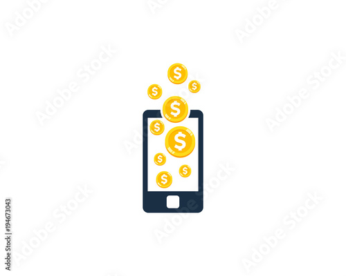 Phone Coin Icon Logo Design Element