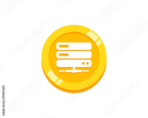 Server Coin Icon Logo Design Element