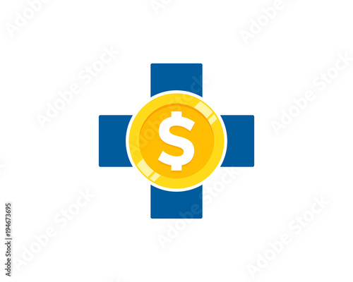 Coin Health Icon Logo Design Element