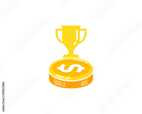 Trophy Coin Icon Logo Design Element