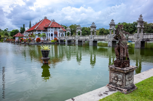 Taman Ujung, a former royal water palace by the ocean in Bali, Indonesia