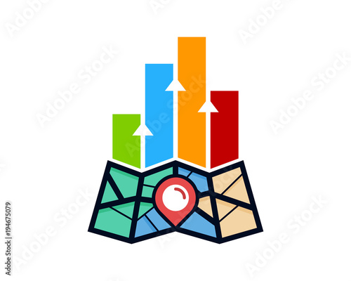 Analytic Map Icon Logo Design Element