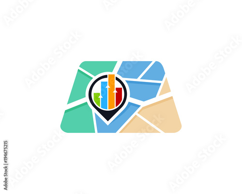Stat Map Icon Logo Design Element