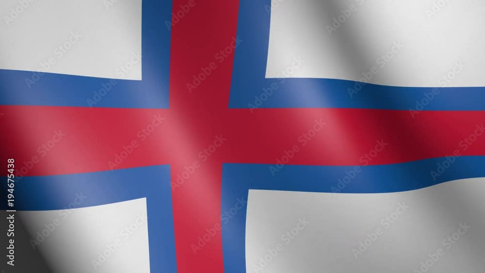 Flag of the Faroe Islands with fabric texture, seamless loop Flag of the Faroe Islands with fabric texture, seamless loop