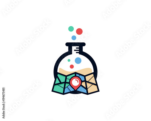 Map Lab Icon Logo Design Element