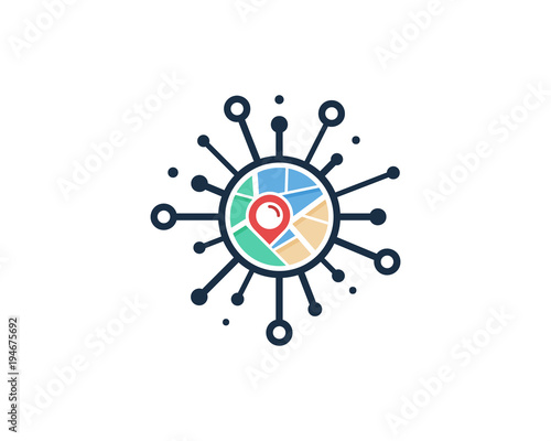 Map Share Icon Logo Design Element