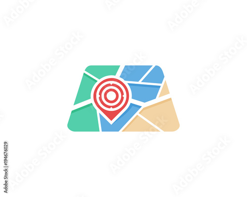 Map Target Icon Logo Design Element