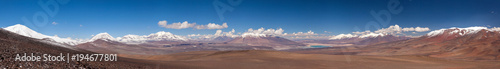 Mountains landscape, view from San-Francisco mountain on the border between Chile and Argentine with the Laguna Verde in the Atacama Desert, Chile, Travel & Active Lifestyle concept adventure outdoor.