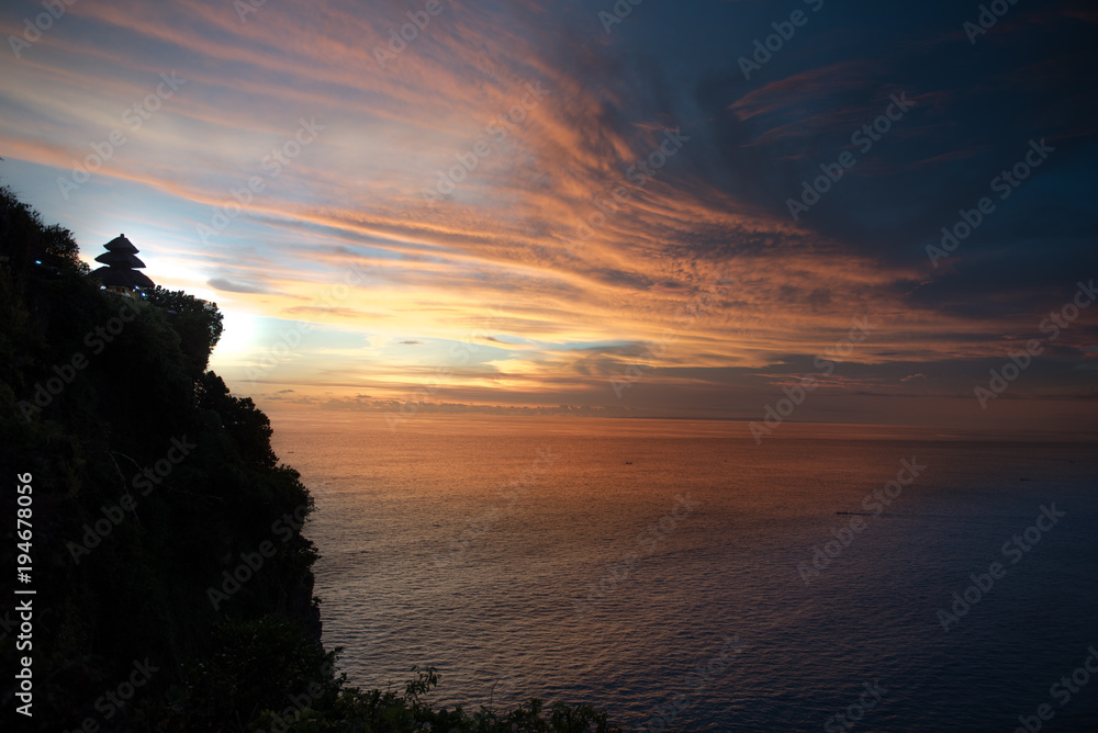 Uluwatu Temple sunset , Pura Luhur Uluwatu ,  rock cliff temple ,Bali Attractions
