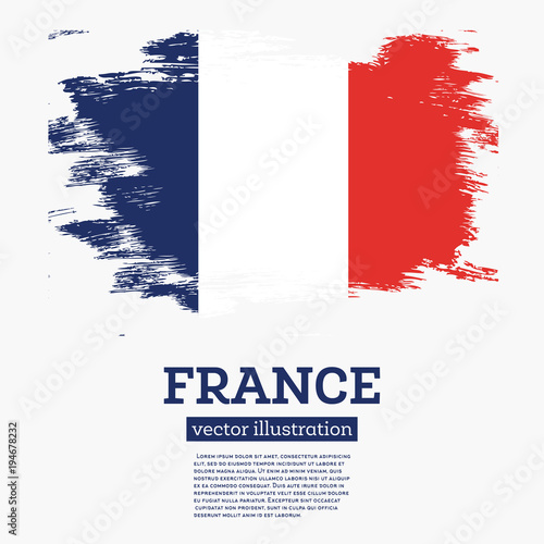 Cuadro en lienzo France Flag with Brush Strokes.