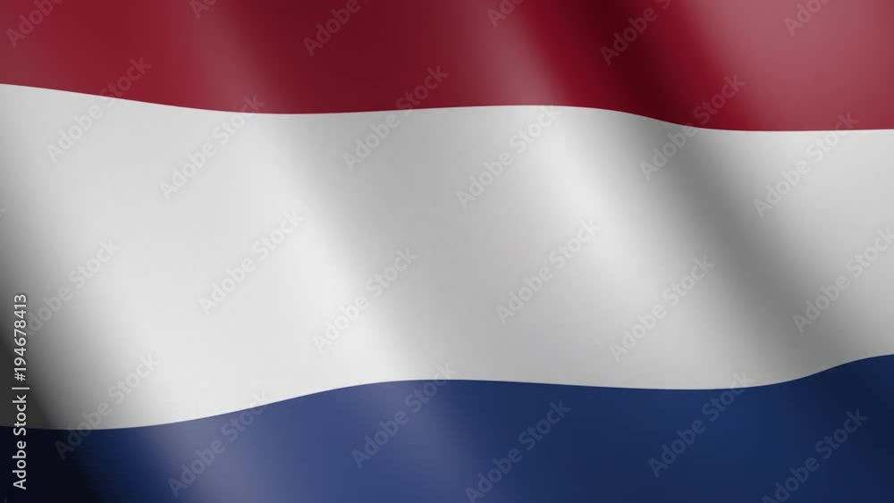 Flag of the Netherlands with fabric texture, seamless loop Flag of the Netherlands with fabric texture, seamless loop