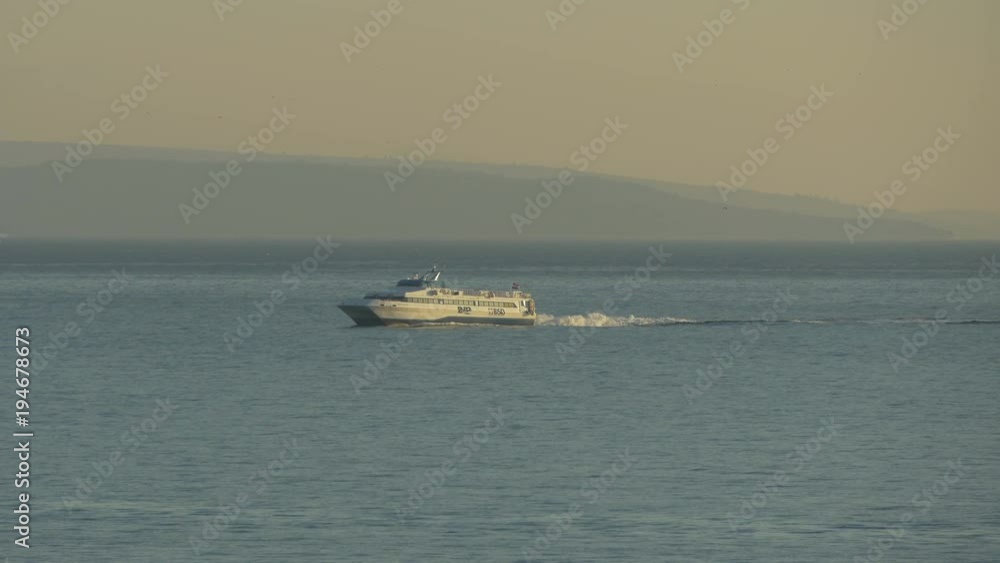 Ferry sailing on the sea Ferry sailing on the sea
