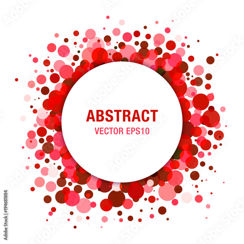 Red Bright  Abstract Circle Frame Design Element. Vector illustration