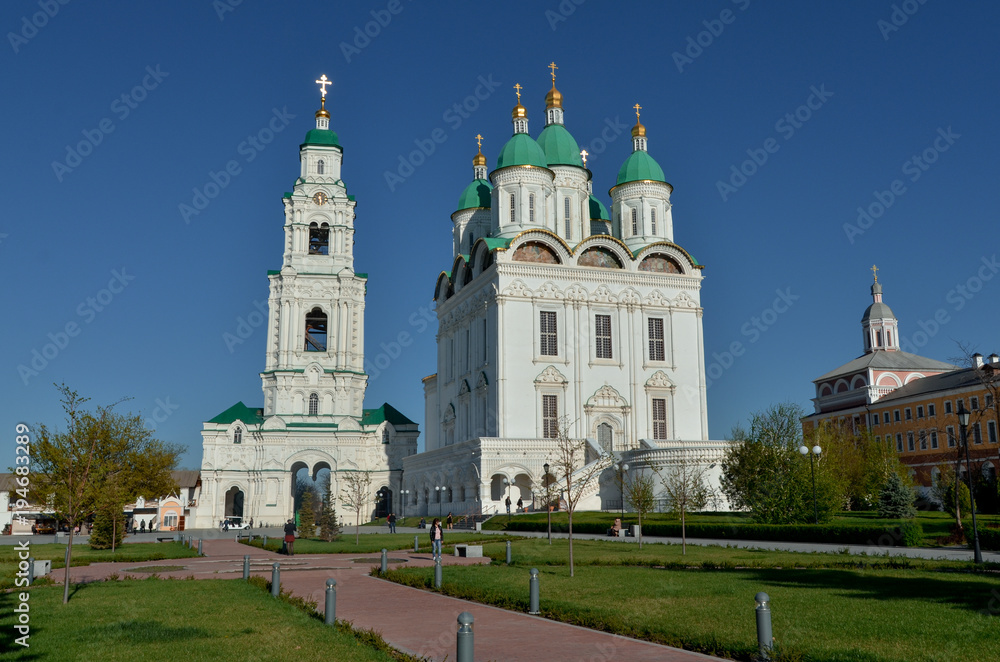 Assumption Cathedral and Cathedral Belfry in Astrakhan Kremlin