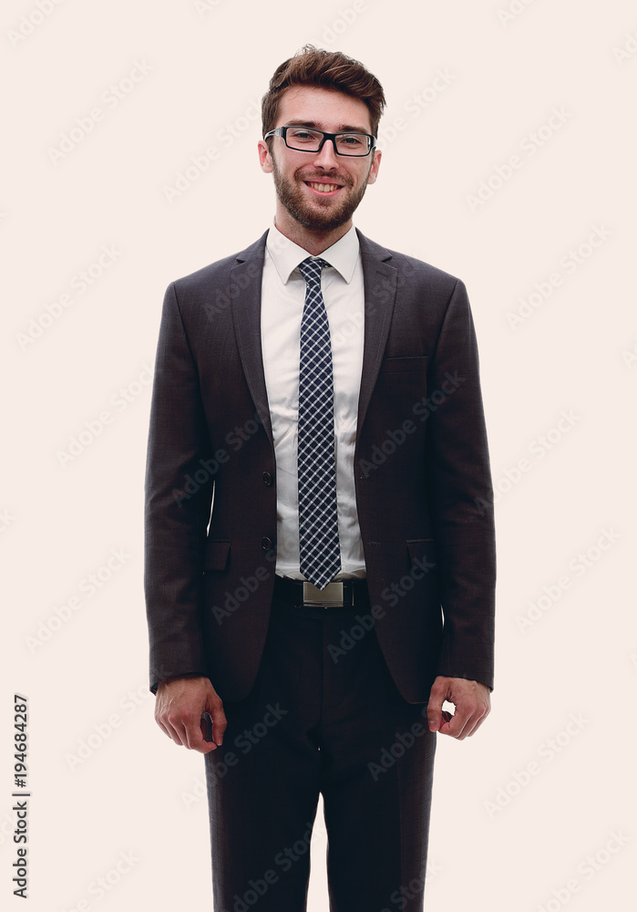 Smiling confident business man. Portrait in full growth Smiling confident business man. Portrait in full growth
