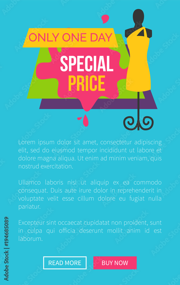 Only Day Special Price Promo Poster Push buttons