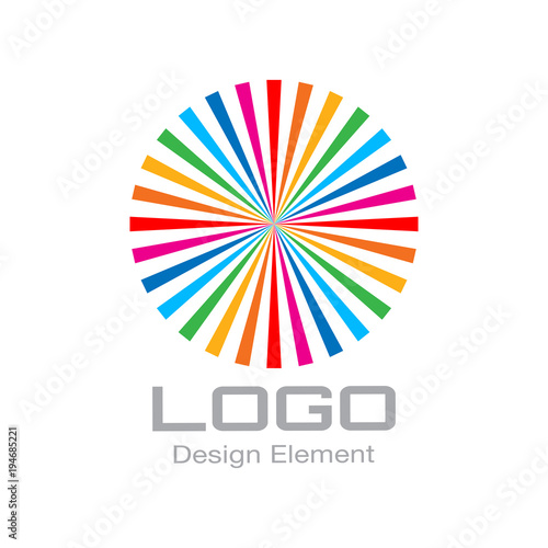 Colorful Bright Rainbow Circle Logo. Vector illustration
