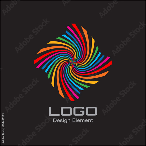 Colorful Bright Rainbow Spiral Logo. Vector illustration