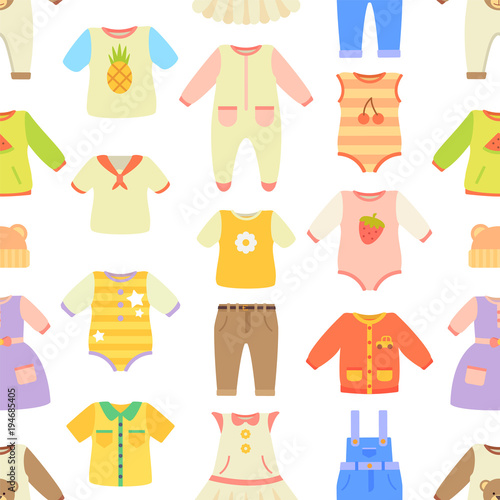 Baby Clothes Poster Pattern Vector Illustration