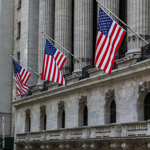 NEW YORK CITY, USA, Exterior of New york Stock Exchange, largest stock exchange in world by market capitalization and most powerful global financial institute. Wall street, lower Manhattan, New York C
