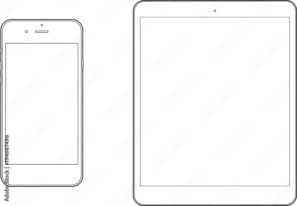 smartphone and tablet pc Mockup set smartphone and tablet pc Mockup set