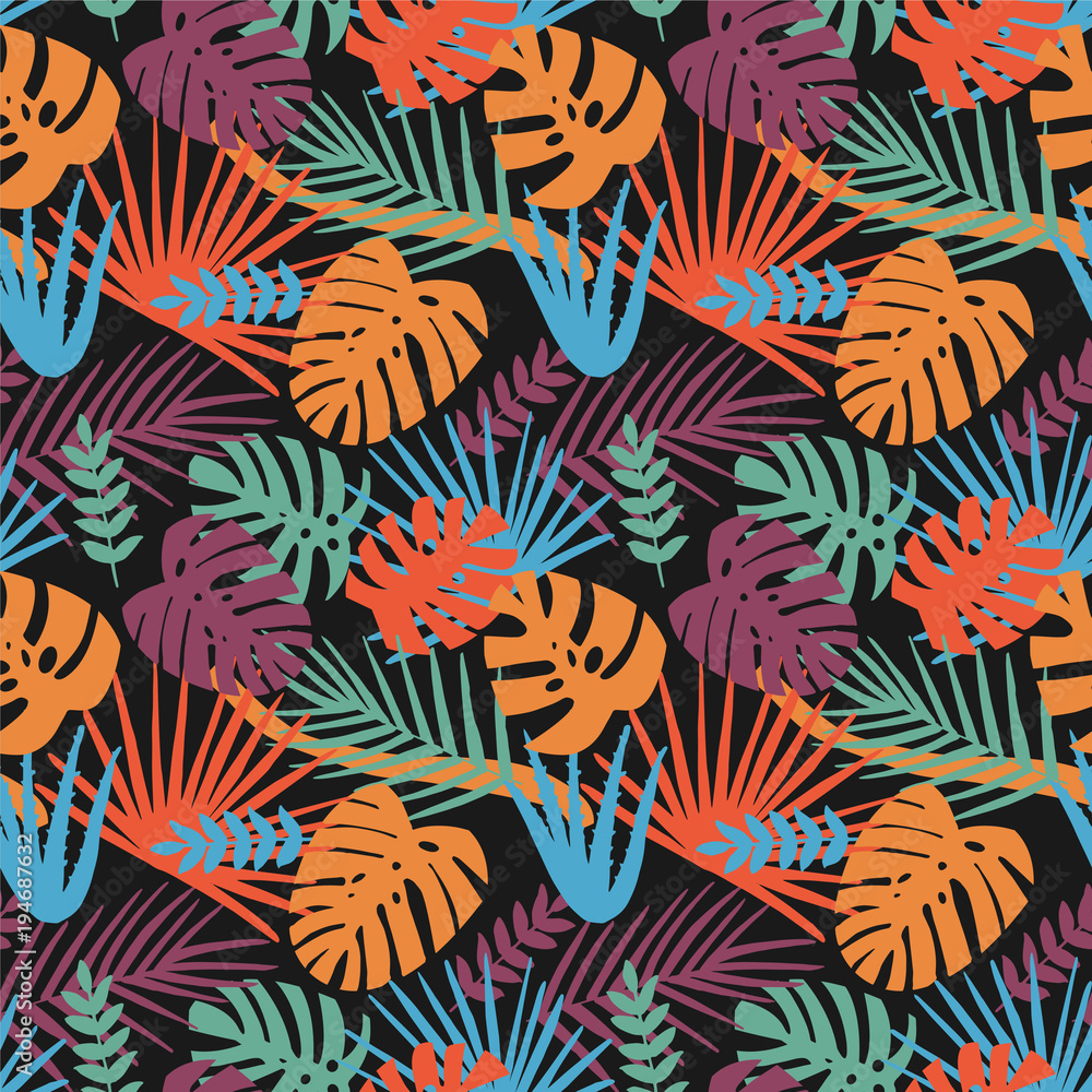 Tropical exotic seamless pattern in vector Tropical exotic seamless pattern in vector