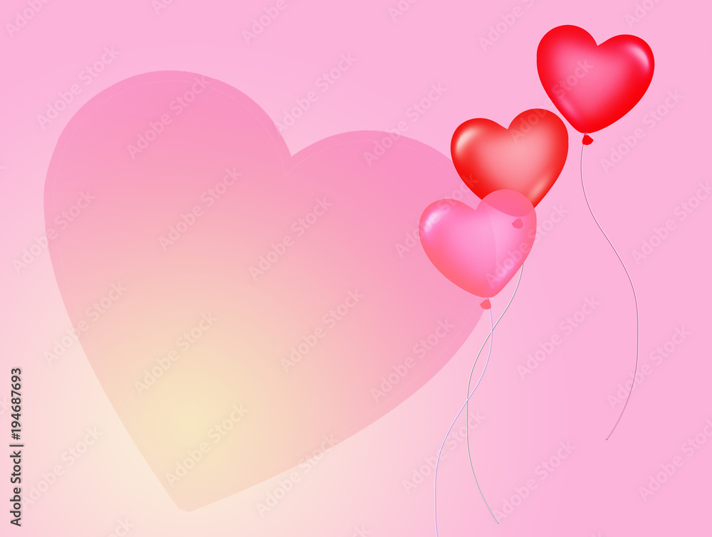 hearts balloons and heart background
