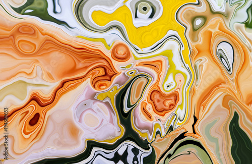 Marble ink colorful. Multi color marble pattern of the blend of curves. Abstract pattern.