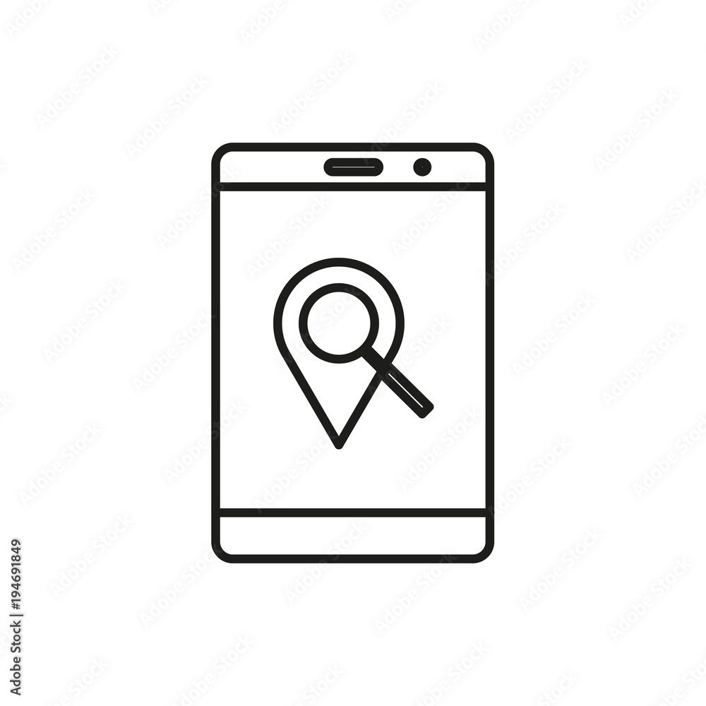 Location Pin Mobile Device Adventure Thin Line Icon Symbol Design Location Pin Mobile Device Adventure Thin Line Icon Symbol Design