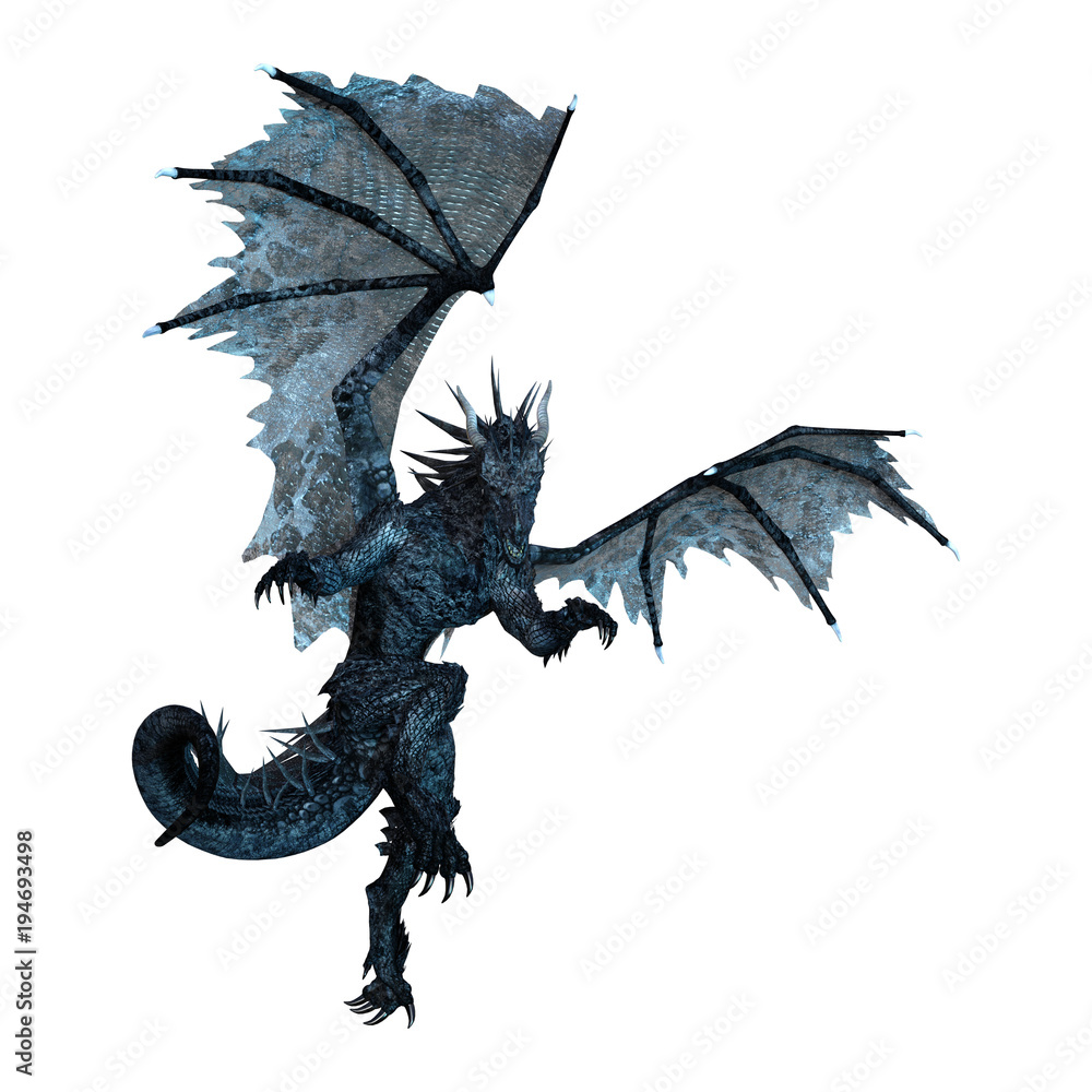3D Rendering Fantasy Dragon on White 3D Rendering Fantasy Dragon on White