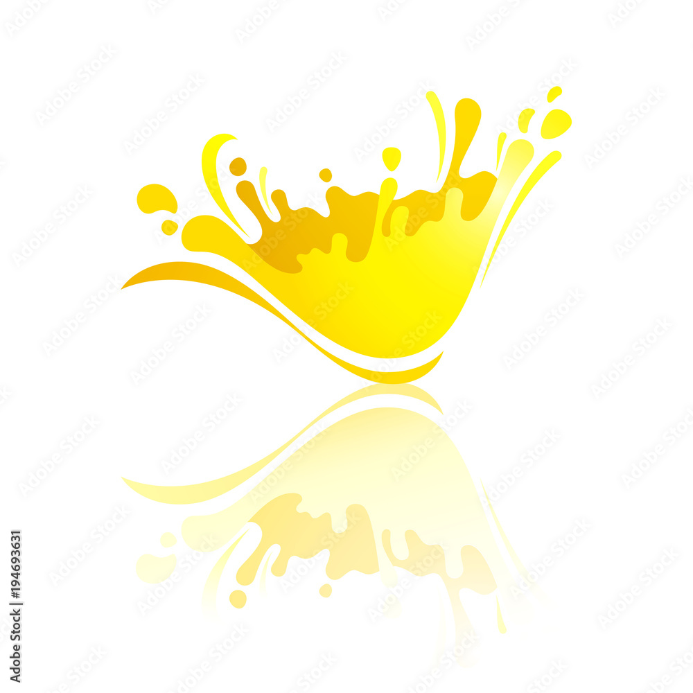 Obraz premium Splash color Wave with reflection