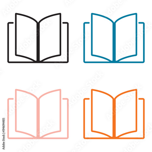 Simple book icon vector. Book open for reading.