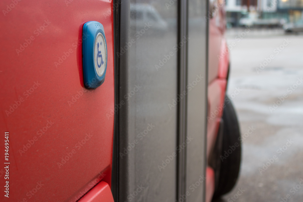 Fototapeta premium bus button for disabled people