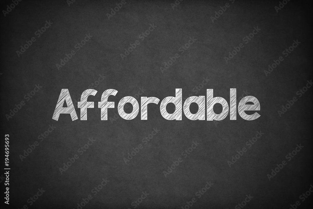 Obraz premium Affordable on Textured Blackboard.