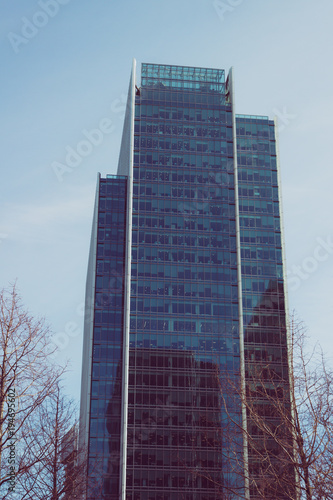 Skyscraper Business Office  blue sky background  Corporate building in London City  England  UK