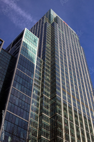 Skyscraper Business Office, blue sky background, Corporate building in London City, England, UK