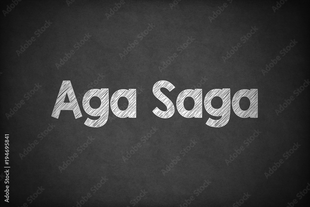 Obraz premium Aga Saga on Textured Blackboard.