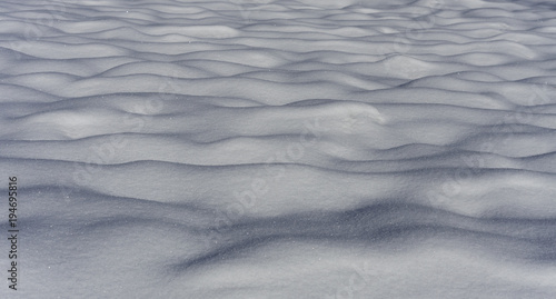 snow dunes in extreme cold winter