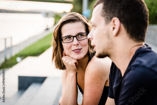Happy woman staring at her partner