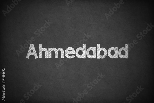 Ahmedabad on Textured Blackboard.