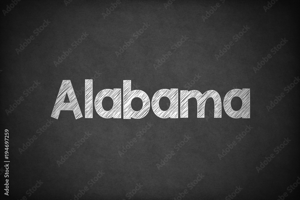 Fototapeta premium Alabama on Textured Blackboard.